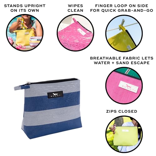 SCOUT Go Getter Pouch- Water-Resistant, Toiletry Bag - Nassau Navy | Features a convenient finger loop and zips closed. Folds flat, and easily wipes clean. Perfect for the beach and pool - color: Nassau Navy