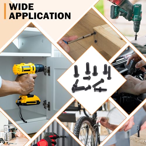 400PCS M6 M8 Button Head Screws Kit, GTERNITY M6-1.0 M8-1.25 Assorted Machine Screws Nuts Washers Alloy Steel Black Oxide Metric Internal Hex Screws Bolts Nuts Washers Set - size: M6 m8 400 B