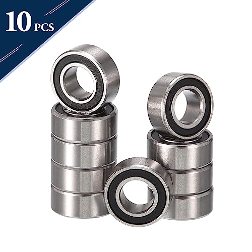 MR74-2RS Deep Groove Ball Bearings, ID 4mm x OD 7mm x Width 2.5mm Miniature Bearings, Double Rubber Sealed Ball Bearing Pre-Lubricated Chrome Steel Z2 Lever 10pcs - size: MR74-2RS 4x7x2.5mm
