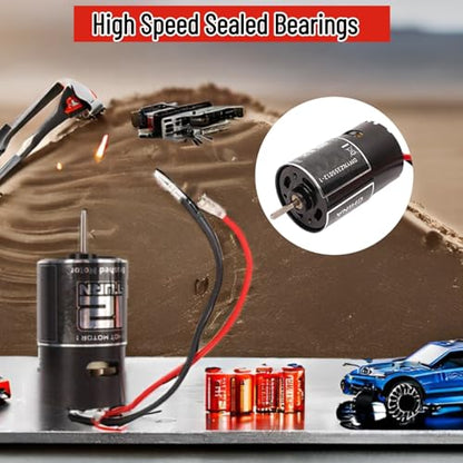 Motor 12T 550 Brushed Motor Compatible with ARRMA Mega 1/10, Granite, SENTON, Typhoon V3 RC Car