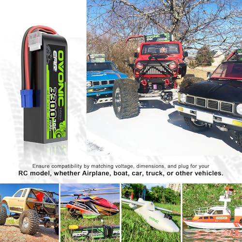 OVONIC 22.2V 70C 3300mAh 6S Lipo Battery with EC5 Plug for RC Car Boat Truck Helicopter Airplane Racing Models