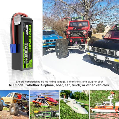OVONIC 22.2V 70C 3300mAh 6S Lipo Battery with EC5 Plug for RC Car Boat Truck Helicopter Airplane Racing Models