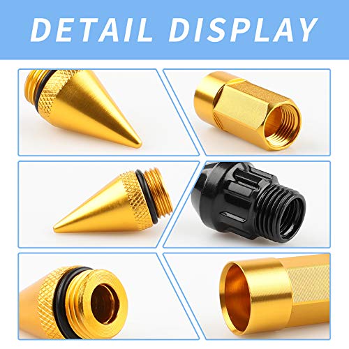 20Pcs Anti Theft Spiked Extended Tuner Wheel/Rims Lug Nut M12X1.5+Socket (Gold) - color: Gold