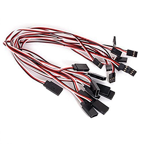 Honbay 10Pcs 300mm Remote Control Servo Extension Cord Cable Male to Female Servo Extension Lead Wire Cable for RC JR Futaba RC Car or Airplanes