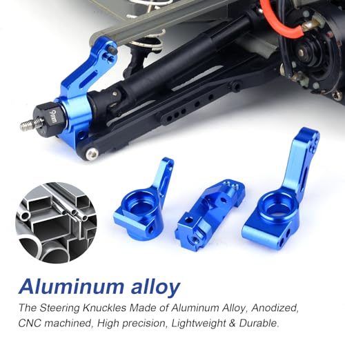 Aluminum Front Steering Blocks & Caster Blocks and Rear Stub Axle Carriers Upgrade Kit for 1/10 Traxxas Slash 2WD Stampede Rustler VXL, Replacement of 3632 3736 3752 (Blue) - color: Blue