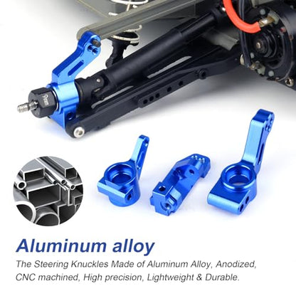 Aluminum Front Steering Blocks & Caster Blocks and Rear Stub Axle Carriers Upgrade Kit for 1/10 Traxxas Slash 2WD Stampede Rustler VXL, Replacement of 3632 3736 3752 (Blue) - color: Blue