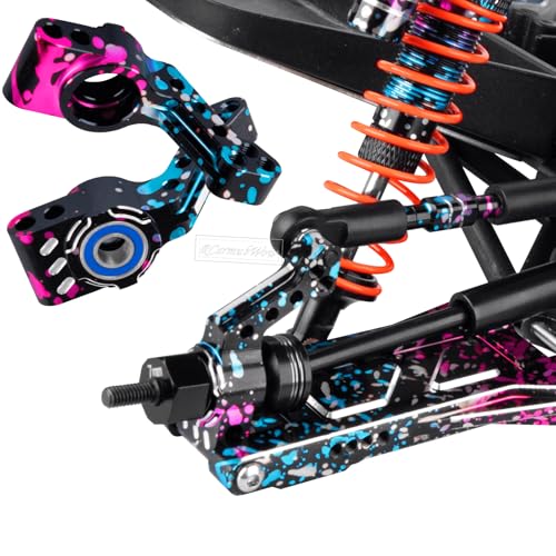 RC Caster Block Set Upgrades Part for 1/10 2WD Slash/Rustler/Stampede 2WD/Bandit 2WD VXL,Aluminium Left Right Caster Blocks,Front Steering Block,Rear Stub Axle Carriers,Polychrome