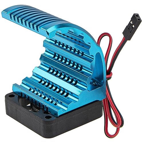 Universal 42mm Aluminum Heat Sink Heatsink with 5V Cooling Fan for 1/8 RC Car 4068 4076 4274 7282 1515 Brushless Engine Motor (Blue) - color: Blue