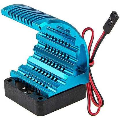 Universal 42mm Aluminum Heat Sink Heatsink with 5V Cooling Fan for 1/8 RC Car 4068 4076 4274 7282 1515 Brushless Engine Motor (Blue) - color: Blue