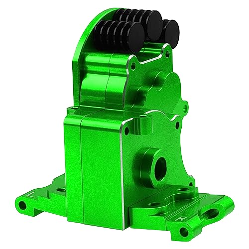 Aluminum Transmission Case Gearbox Housing Cover w/Motor Plate Compatible with 1/10 Traxxas Slash 2WD Rustler Stampede Bandit 2WD RC Car Replace 3691 (Green) - color: Green