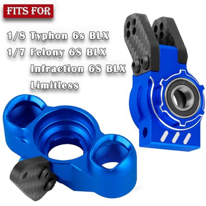 RC Aluminum Upgrades Part for 1/8 Typhon 6S BLX,1/7 Felony/Mojave/Infraction/Limitless 6S BLX,Front Knuckles Steering Blocks &Rear Hub Stub Axle Carriers Hops Up,Navy Blue - color: Navy Blue - (Upgrades)