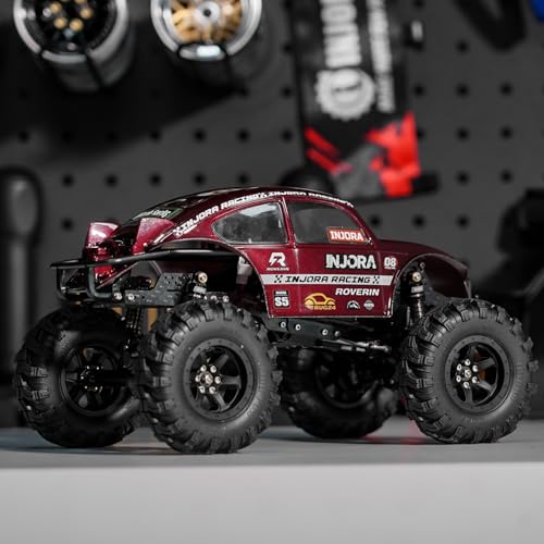 INJORA BUG24 Body for 1/24 Axial SCX24 C10 JLU Bronco Base Camp (Burgundy) - color: Burgundy