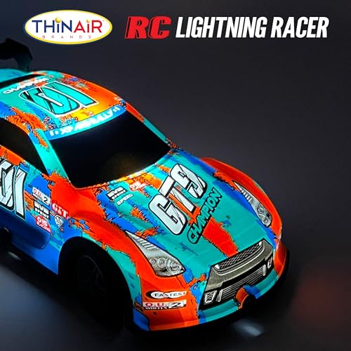 Nature Bound RC Lightning Racer - High-Speed, Light Up Chassis, Radio Controlled Race Car, 1:40 Scale, Blue - color: Blue