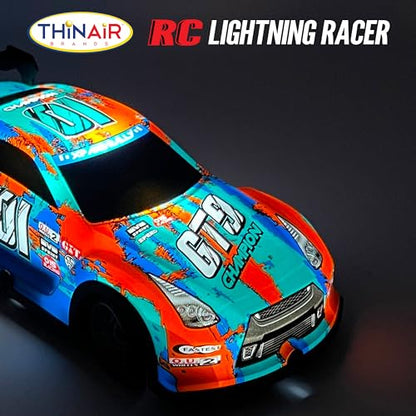 Nature Bound RC Lightning Racer - High-Speed, Light Up Chassis, Radio Controlled Race Car, 1:40 Scale, Blue - color: Blue