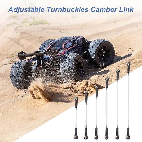 MECCANIXITY 4Pcs Adjustable Turnbuckles Camber Link, 99-109mm Turnbuckle Rod Steering Servo Linkage with M3 Ball Head Rod Ends for RC Car Replace Parts - size: 99-109mm
