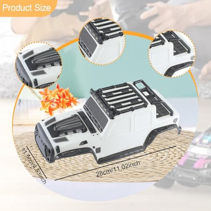 1/16 RC Car Shell Body Cover DIY Modified White Sturdy Spare Parts Easy Installation for 16103 Toy Vehicle Accessories