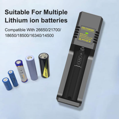 Smart LCD USB Charger, Compatible with 18650 4.2V Rechargeable Lithium Batteries, Supports 1/2/4 Slots, and Compatible with 1.3V NiMH AA/AAA Batteries，Rechargeable Lithium aa Batteries - color: 1 Slots