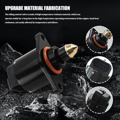 Car Idle Speed Control Valve, Automotive Fuel Injection Idle Air Control Valve for Stable Engine Operation Compatible with King Kong Idle Motor, Auto Replacement Parts #90380 10526 90325864