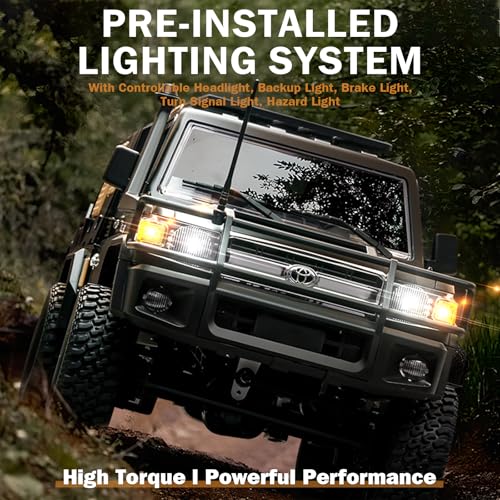 ARRIS MN82S 1/12 Toyota LC79 RC Rock Crawler 4WD RTR Truck | Realistic LC79 Body, LED Lights, Full Proportional Control, Trail Ready Design - color: Mn82s-black