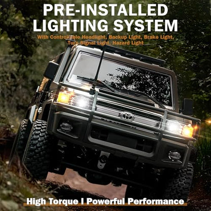 ARRIS MN82S 1/12 Toyota LC79 RC Rock Crawler 4WD RTR Truck | Realistic LC79 Body, LED Lights, Full Proportional Control, Trail Ready Design - color: Mn82s-silver