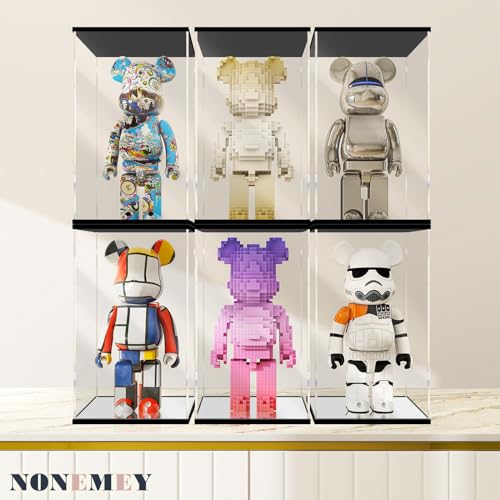 NONEMEY Clear Acrylic Display Case with Remote Control Light for 400% Bearbrick, Dustproof Model Showcase Organizer Box, Display Case for Collectibles Bearbrick (6×4.7×12.6inch,15×12×32cm) - size: 5.9×4.7×12.6 inch, 15×12×32 cm