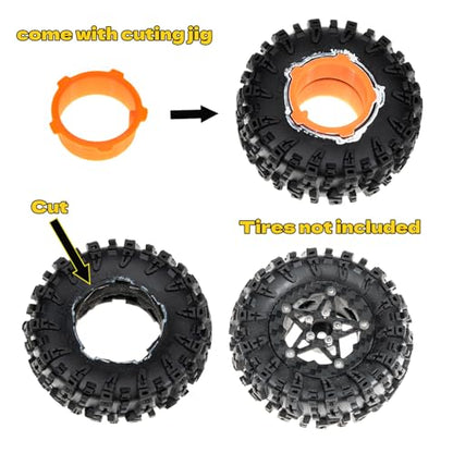 1.6" (40.6mm) Super Wheels, Carbon fibre Beadlock Wheel fit for SCX24 TRX4M FCX24 FCX24M CR18P 1/24 1/18 RC Crawlers Upgrade, Style C, Standard - color: Black, size: Style C