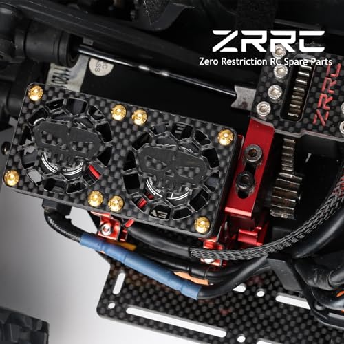 Carbon Fiber Dual 40mm RC Cooling Fan Cover for Twin Brushless Motor ESC Heatsink RC Car Boat Truck Fan Guard Shield Shroud Protector (Skull Style) - style: Dual 40mm / Skull Style