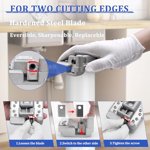 Deburring Tool for Plastic Pipe, Suitable for 6 Pipes Size from 1-1/4 to 4-Inch, Professional PVC Pipe Reamer, PVC Chamfer Tool Creates Smooth Chamfer, Achieve More Uniform Coverage and Adhesion