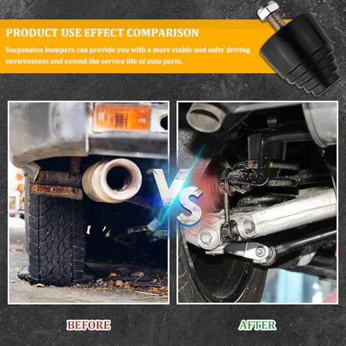 2PCS Suspension Bump Stop, Rear Leaf Spring Bumpers, Bump Stops Kit with Nuts, Universal Rubber Bump Stop Automotive Accessories for Most Cars Trucks Vans Shock Absorption and Cushioning