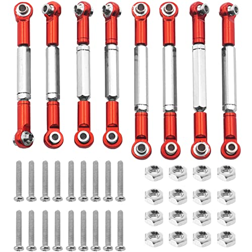 ShareGoo 8PCS Metal Pull Rod Steering Servo Link Linkages Arm Tie Rod Ends Connector Compatible with WPL B14 C14 C24 C-14K C-24K MN-90 MN-91 MN-45 MN-96 MN-99 1/16 RC Car