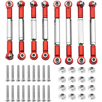 ShareGoo 8PCS Metal Pull Rod Steering Servo Link Linkages Arm Tie Rod Ends Connector Compatible with WPL B14 C14 C24 C-14K C-24K MN-90 MN-91 MN-45 MN-96 MN-99 1/16 RC Car