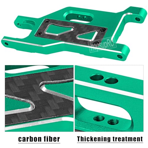 Aluminum for Upgrades Parts 1/10 Slash 2WD VXL/Slash 2WD,Front&Rear Suspension A Arms w/Tie Bar (Only for Slash) Hops Up,Green - color: Green(for 1/10)