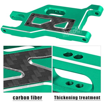 Aluminum for Upgrades Parts 1/10 Slash 2WD VXL/Slash 2WD,Front&Rear Suspension A Arms w/Tie Bar (Only for Slash) Hops Up,Green - color: Green(for 1/10)