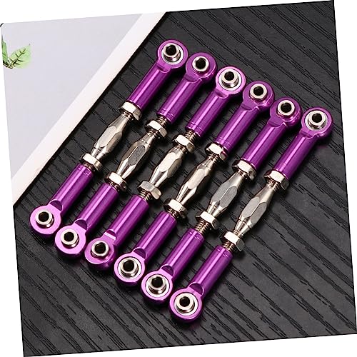 6pcs Adjustable Pull Rod Linkage Turnbuckle Rod for Rc Car Machined Metal Easy Install for Rc Vehicles - color: Purple