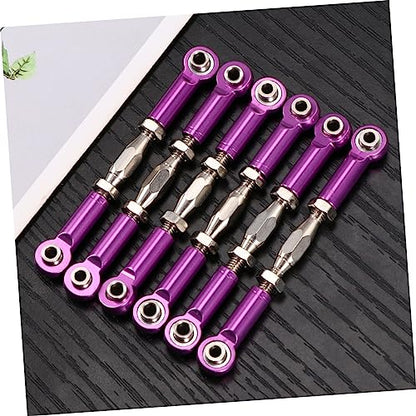 6pcs Adjustable Pull Rod Linkage Turnbuckle Rod for Rc Car Machined Metal Easy Install for Rc Vehicles - color: Purple