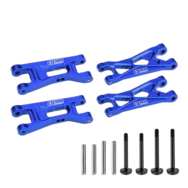 GPM 7075 Alloy Front & Rear Lower Arms for LOSI 1/24 Micro-B 2Wd Buggy Rtr-Los00007 - color: Blue