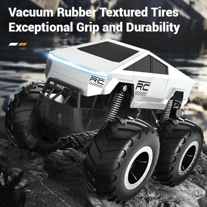 1:16 Cybertruck Remote Control Car, 2.4 GHz 4WD Amphibious Off-Road Pick-up Truck with LED Light, Waterproof Monster Truck Hobby RC Cars Toys for Teen Adults - size: 1 Battery