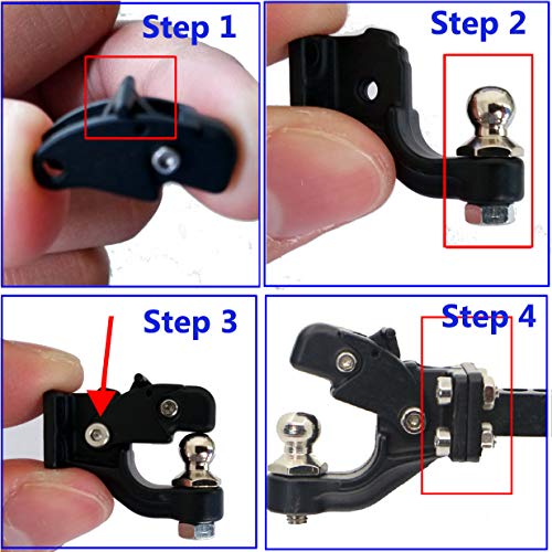 Share Goo Metal 1/10 RC Hitch Trailer Hook Simulation Climbing Tow Shackles Compatible with Traxxas TRX-4 90046 90047 SCX10 1/10 RC Crawler Car