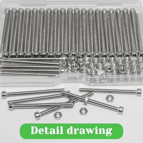 100 Pcs M3 x 40mm Socket Head Cap Screws Metric, Allen Socket Drive, 304 Stainless Steel, Full Thread, Bright Finish, Machine Thread - size: M3 x 40-100Pcs-Silver