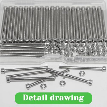 100 Pcs M3 x 40mm Socket Head Cap Screws Metric, Allen Socket Drive, 304 Stainless Steel, Full Thread, Bright Finish, Machine Thread - size: M3 x 40-100Pcs-Silver