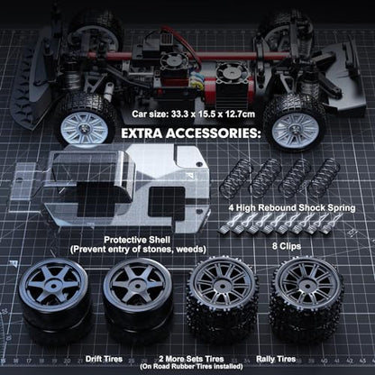 MJX Hyper GO 14303 1/14 Citroen C3 Fast RC Cars for Adults, Max 40mph Brushless RC Drift Car with Gyro, 4WD RTR High Speed RC Rally Car, 2 of 2000 mAh Drifting RC Remote Control Car for Adult