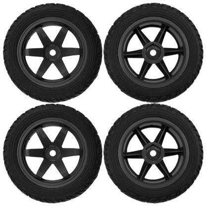 75mm/2.95'' Rubber Tires & Plastic Wheel Rims 12mm Hex w/Foam Compatible with HSP Tamiya HPI Kyosho 1/10 1/12 On-Road RC Touring Car,WLtoys 1/14 144001 RC Buggy (Black) - color: Black
