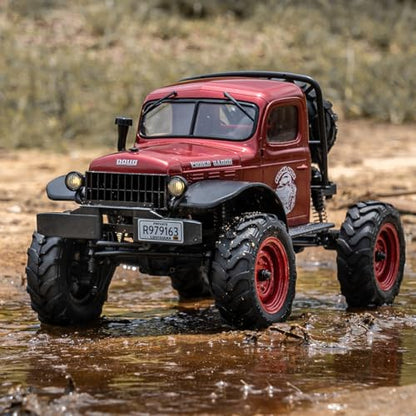 BEEZRC FMS 1/24 RC Crawler FCX24S Power Wagon S RTR, 4WD Off-Road Mini Rock Crawler Remote Control Car, 2.4GHz Hobby Grade Electric RC Truck, Hobby rc Crawlers for Adults (Red) - color: Red