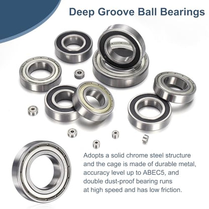 uxcell 5 Pack 623ZZ Deep Groove Ball Bearings, 3x10x4mm Chrome Steel Double Shield Bearing for Electric Motor, Home Appliances, Garden Machinery, (ABEC5) - size: 623ZZ