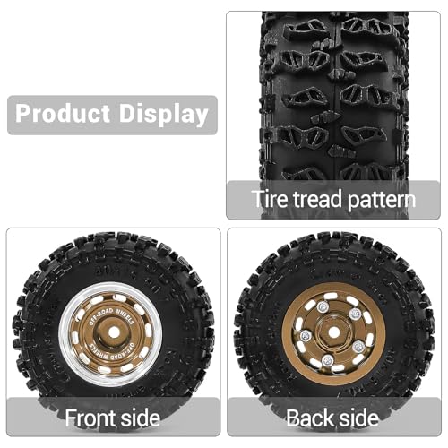 0.7" Beadlock Wheels and Tires Set for 1/30 Axial SCX30 RC Crawler – Upgrade Parts (Bronze-297) - color: Bronze-297