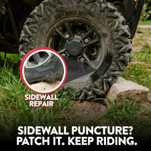 GlueTread SXS Sidewall Tire Repair Kit, Off Road UTV ATV Tire Patch Kit | Mends Side Wall Punctures and Gashes with Rubber & Glue, No Need to Remove Wheel, Fixes Up To 4-6 Tubeless Flats, Emergency
