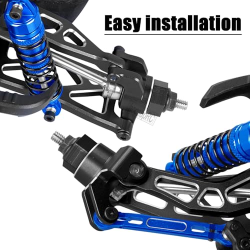 Upgrades Parts for 1/18 Granite Grom Mega 380 Brushed 4x4 Monster Truck RTR,Aluminum Front Steering Block Knuckles & C-Hubs Caster Blocks & Rear Hubs Hops Up,4PCS Black - color: Black(4pcs)