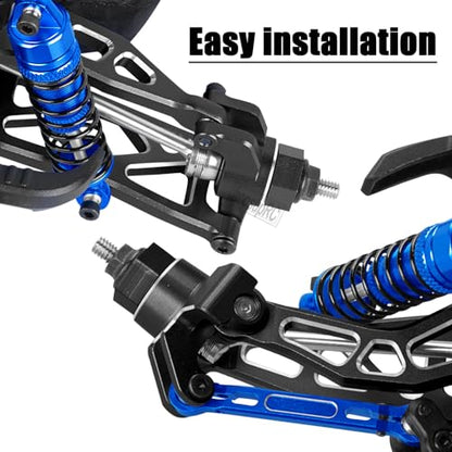 Upgrades Parts for 1/18 Granite Grom Mega 380 Brushed 4x4 Monster Truck RTR,Aluminum Front Steering Block Knuckles & C-Hubs Caster Blocks & Rear Hubs Hops Up,4PCS Black - color: Black(4pcs)