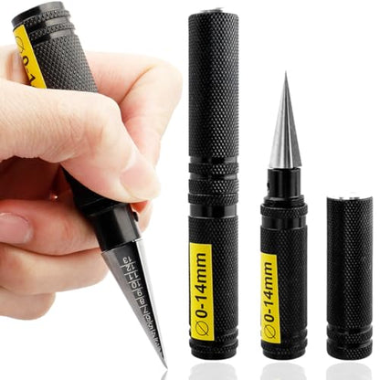 Wolfride 2Pcs 0-14mm Drill Puncher Reamer, Hole Opener Reamer Head Bevel Design, Reaming Knife Drill Tool for RC Car Hole Opener Expanding Drill