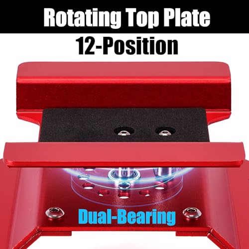 INJORA Aluminum 80g RC Car Stand with Shock Holder for 1/24 1/18 RC Crawler Upgrade(Red) - color: Red